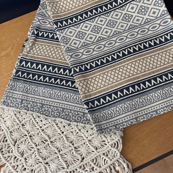unknown Other - Tablerunner - Macrame and Pattern - 90” x 13.5”